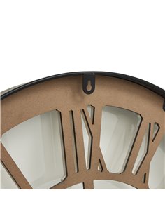 Hill Interiors Black Framed Skeleton Clock With White Roman Numerals 21070 2