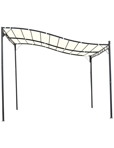 Outsunny Elegant Pergola Gazebo Metal Frame Elegant Scrolling Weather-Resistant Canopy Sun Rain Shade Garden Outdoor Shelter 3x3 - pic 11390 | FastDaddyshop