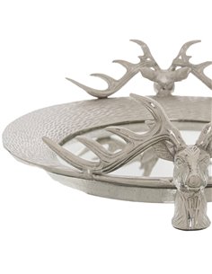 Hill Interiors Large Mirrored Tray With Stag Heads 22241 2