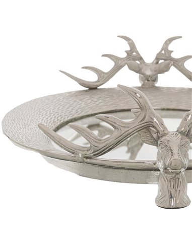 Hill Interiors Large Mirrored Tray With Stag Heads 22241