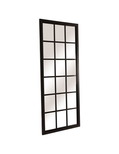 Hill Interiors Tall Black Wooden Window Mirror 22492
