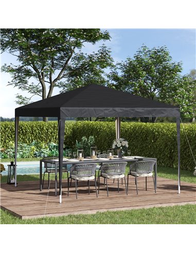 Outsunny 3 x 3 meter Garden Heavy Duty Pop Up Gazebo Marquee Party Tent Folding Wedding Canopy Black UV Protection