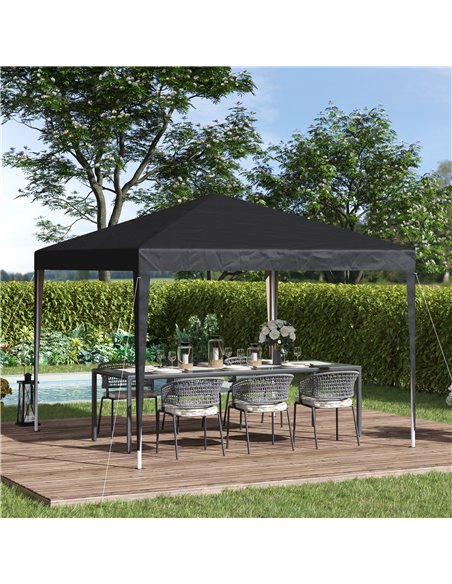Outsunny 3 x 3 meter Garden Heavy Duty Pop Up Gazebo Marquee Party Tent Folding Wedding Canopy Black UV Protection - pic 11393 | FastDaddyshop