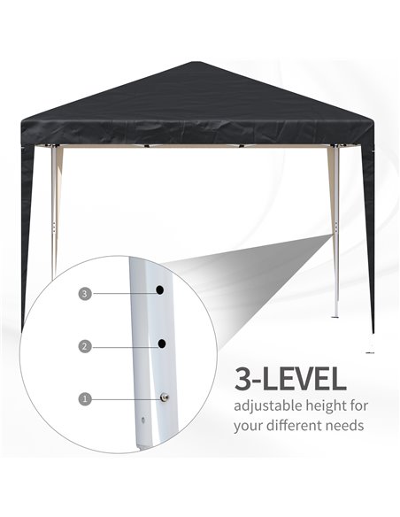 Outsunny 3 x 3 meter Garden Heavy Duty Pop Up Gazebo Marquee Party Tent Folding Wedding Canopy Black UV Protection - pic 11397 | FastDaddyshop