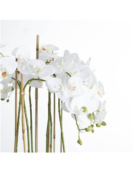 Hill Interiors Large White Orchid In Glass Pot 19959 - pic 113980 | FastDaddyshop