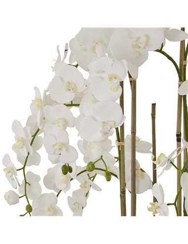 Hill Interiors Large White Orchid In Antique Stone Pot 22641
