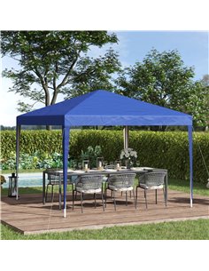 Outsunny 3x3m Garden Heavy Duty Pop Up Gazebo Marquee, UV Protection, Blue 2