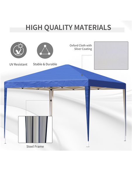 Outsunny 3 x 3M Garden Pop Up Gazebo Marquee Party Tent Wedding Canopy (Blue) + Carrying Bag - pic 11403 | FastDaddyshop