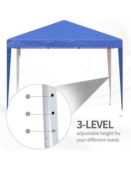 Outsunny 3 x 3M Garden Pop Up Gazebo Marquee Party Tent Wedding Canopy (Blue) + Carrying Bag - pic 11405 | FastDaddyshop