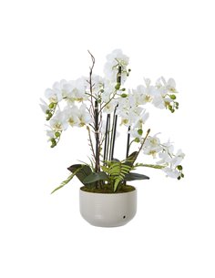 Hill Interiors Large White Orchid In Ceramic Pot 23758