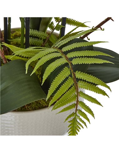 Hill Interiors Large White Orchid In Ceramic Pot 23758