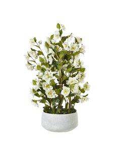 Hill Interiors Large White Hellebore In Grey Pot 23767