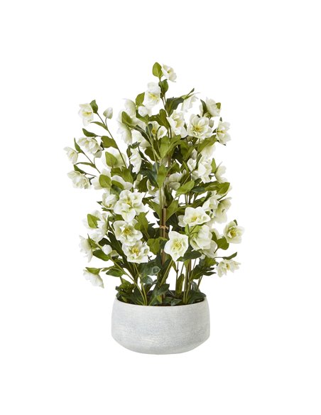 Hill Interiors Large White Hellebore In Grey Pot 23767 - pic 114083 | FastDaddyshop