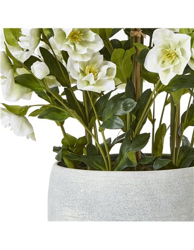 Hill Interiors Large White Hellebore In Grey Pot 23767
