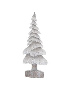 Hill Interiors Carved Wood Effect Grey Small Snowy Tree 21817