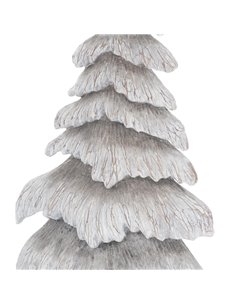 Hill Interiors Carved Wood Effect Grey Small Snowy Tree 21817 2