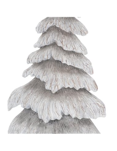 Hill Interiors Carved Wood Effect Grey Small Snowy Tree 21817