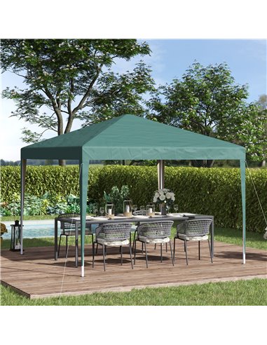 Outsunny 3x3 m Pop Up Gazebo Heavy Duty Gazebo , 210 D Oxford Cloth-Green