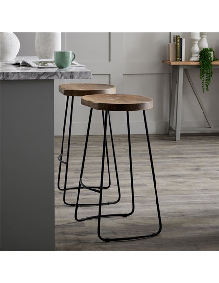 Hill Interiors Franklin Hardwood Shaped Barstool 19924 - pic 114110 | FastDaddyshop