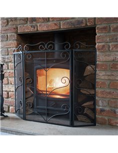 Hill Interiors Heavy Large Black Ornate Fire Screen 6611 2