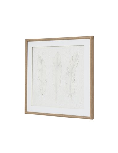 Hill Interiors Solli White Feathers Art Mounted In Beaded Frame 23801