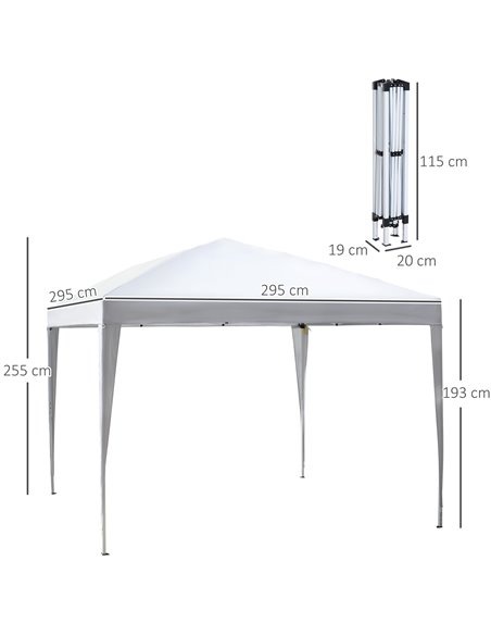 Outsunny 3 x 3 meter Garden Heavy Duty Pop Up Gazebo Marquee Party Tent Folding Wedding Canopy-White - pic 11418 | FastDaddyshop