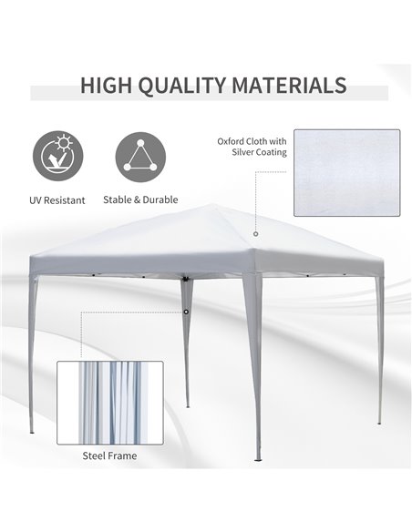Outsunny 3 x 3 meter Garden Heavy Duty Pop Up Gazebo Marquee Party Tent Folding Wedding Canopy-White - pic 11419 | FastDaddyshop