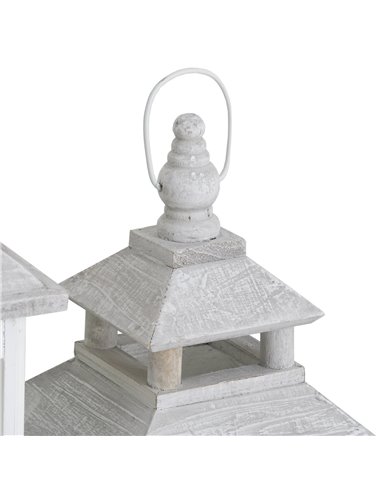 Hill Interiors Set Of 3 White Window Style Lanterns With Open Top 19494