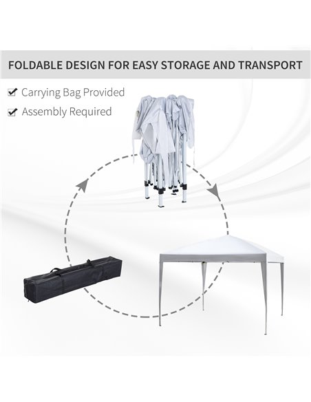 Outsunny 3 x 3 meter Garden Heavy Duty Pop Up Gazebo Marquee Party Tent Folding Wedding Canopy-White - pic 11420 | FastDaddyshop