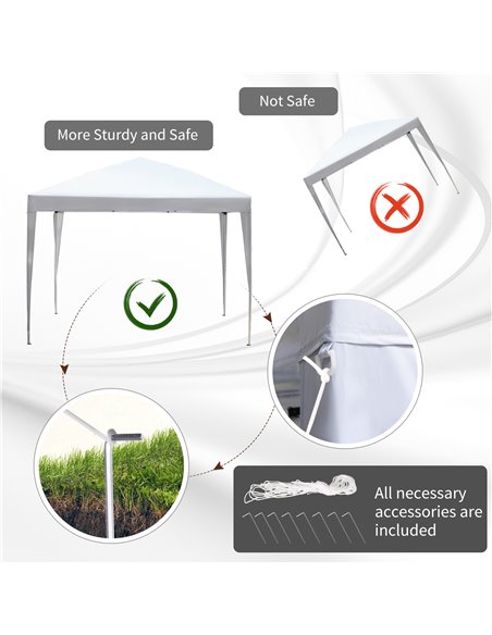 Outsunny 3 x 3 meter Garden Heavy Duty Pop Up Gazebo Marquee Party Tent Folding Wedding Canopy-White - pic 11421 | FastDaddyshop