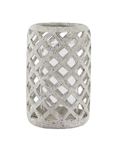 Hill Interiors Large Grey Stone Effect Hurricane Lantern 23661