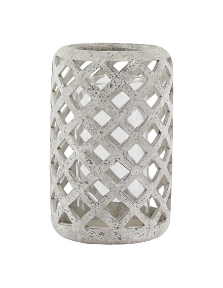 Hill Interiors Large Grey Stone Effect Hurricane Lantern 23661 - pic 114210 | FastDaddyshop