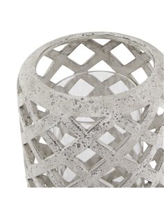 Hill Interiors Large Grey Stone Effect Hurricane Lantern 23661 2