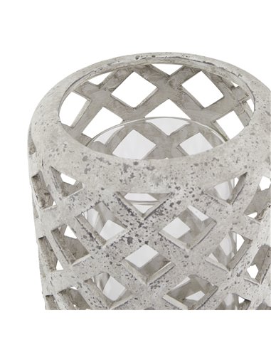 Hill Interiors Large Grey Stone Effect Hurricane Lantern 23661