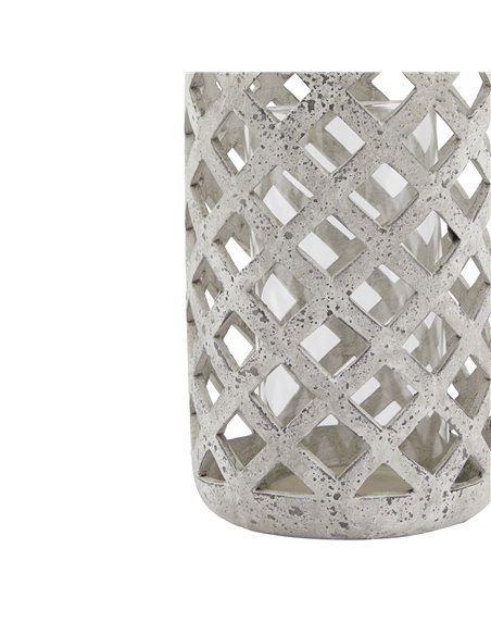Hill Interiors Large Grey Stone Effect Hurricane Lantern 23661 - pic 114212 | FastDaddyshop