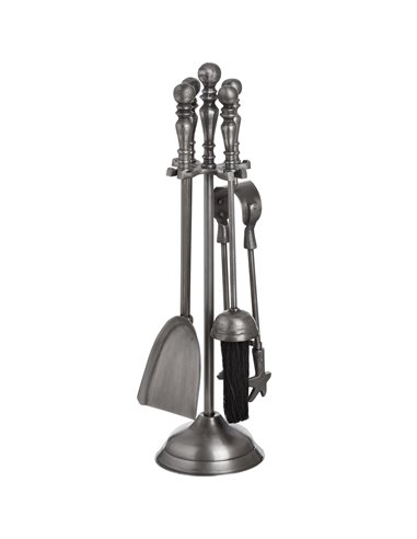 Hill Interiors Traditional Companion Set In Antique Pewter 18178