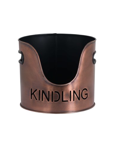 Hill Interiors Copper Finish Logs And Kindling Buckets & Matchstick Holder 19141