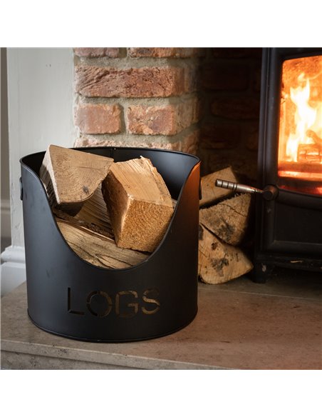 Hill Interiors Black Finish Logs And Kindling Buckets & Matchstick Holder 19143 - pic 114242 | FastDaddyshop