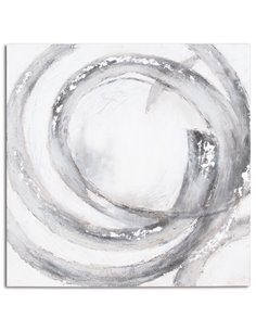 Hill Interiors Galaxy Silver And Grey Hand Painted Canvas 21795