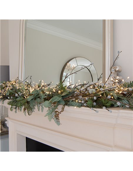Hill Interiors 2.75m\9ft Plug-In LED 8 Sequence Warm White Cluster String 22047 - pic 114283 | FastDaddyshop
