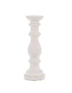 Hill Interiors Matt White Large Ceramic Column Candle Holder 22255