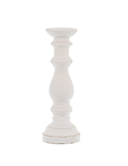 Hill Interiors Matt White Large Ceramic Column Candle Holder 22255 - pic 114296 | FastDaddyshop