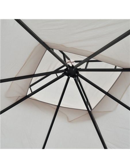 Outsunny 3 x 3 M Garden Gazebo Patio Party Tent Shelter Outdoor Canopy Double Tier Sun Shade Metal Frame Beige - pic 11432 | FastDaddyshop