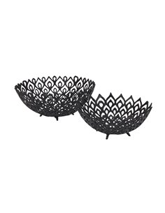 Hill Interiors Black Cast Large Lattice Bowl 22864 2