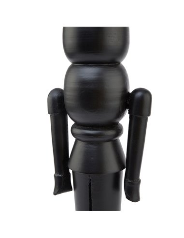 Hill Interiors Minimalist Black Wooden Large Nutcracker Decoration 23516