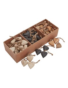 Hill Interiors Pack Of 90 Wooden Heart Hanging Decorations 23528