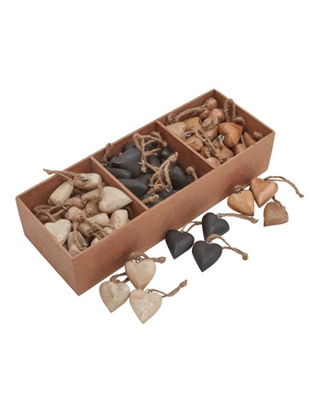 Hill Interiors Pack Of 90 Wooden Heart Hanging Decorations 23528 - pic 114369 | FastDaddyshop