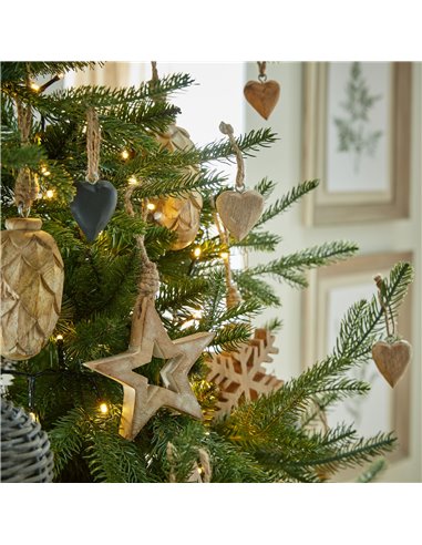 Hill Interiors Pack Of 90 Wooden Heart Hanging Decorations 23528