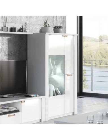  Ice White High Gloss Wide Display Unit, 2911