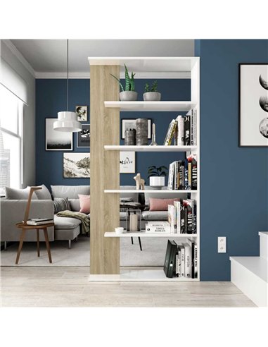 Adila White and Oak Effect Bookcase, 2934